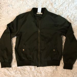 Army green bomber jacket